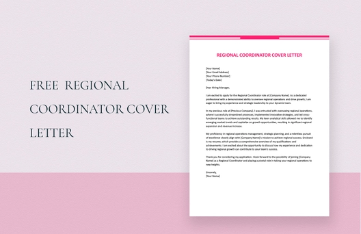 Regional Coordinator Cover Letter