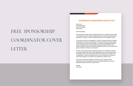 Sponsorship Coordinator Cover Letter