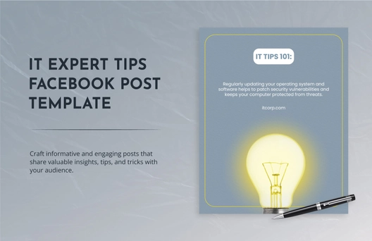 IT Expert Tips Facebook Post Template