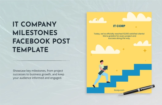 IT Company Milestones Facebook Post Template