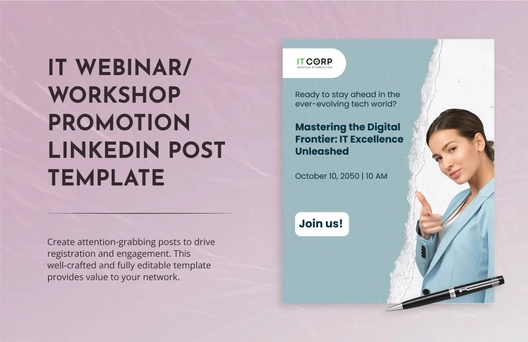 IT Webinar/Workshop Promotion LinkedIn Post Template