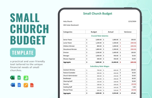 Small Church Budget Template