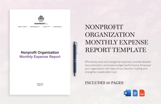 Nonprofit Organization Monthly Expense Report Template