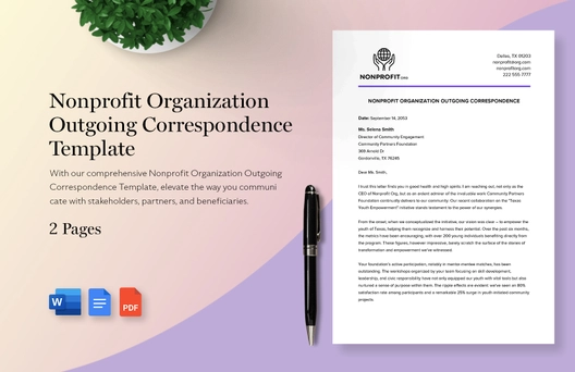 Nonprofit Organization Outgoing Correspondence Template