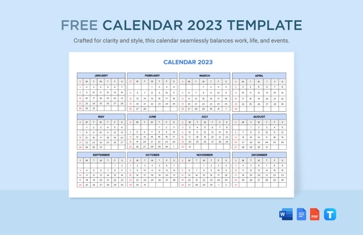 Calendar 2023 Template