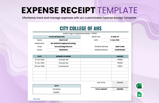 Expense Receipt Template