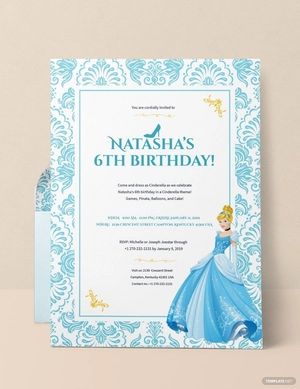 Cinderella Birthday Invitation Template