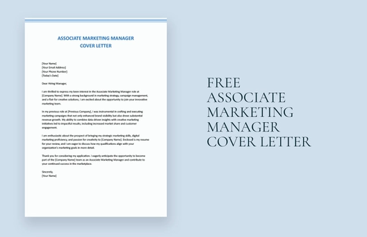 Associate Marketing Manager Cover Letter Associate Marketing Manager Cover Letter