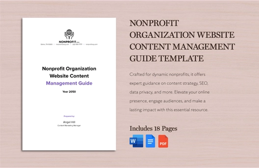 Nonprofit Organization Website Content Management Guide Template