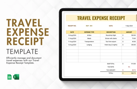 Travel Expense Receipt Template