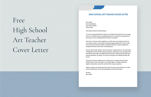High School Art Teacher Cover Letter