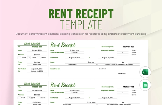 Rent Receipt Template