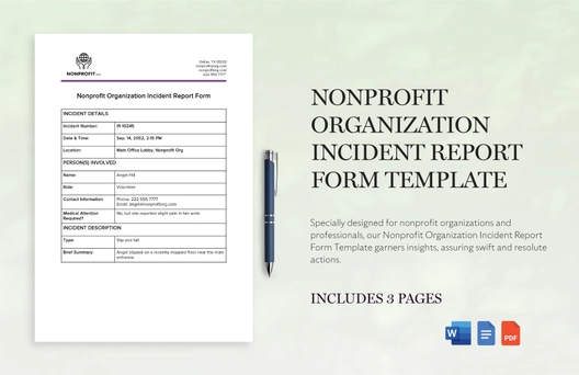 Nonprofit Organization Incident Report Form Template Nonprofit Organization Incident Report Form Template