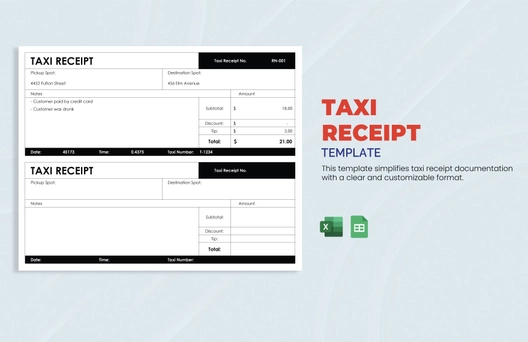 Taxi Receipt Template