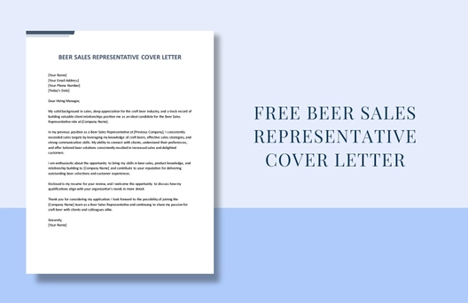 Beer Sales Representative Cover Letter