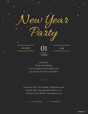 New year Holiday Party Poster Template