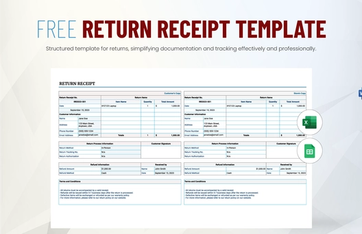 Return Receipt Template