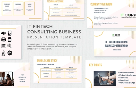 IT Fintech Consulting Business Presentation Template