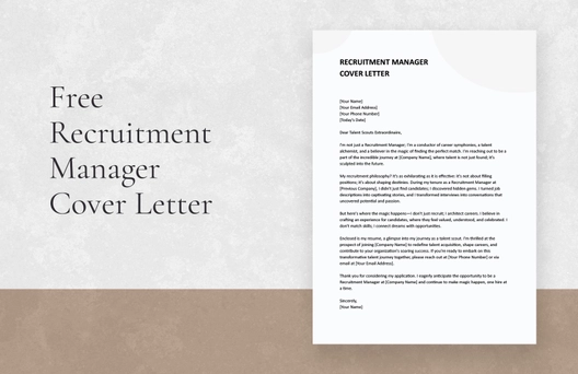 Recruitment Manager Cover Letter Recruitment Manager Cover Letter