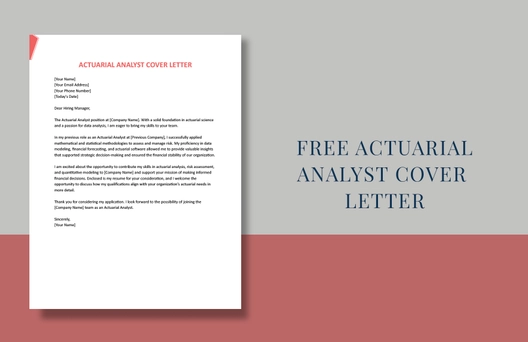 Actuarial Analyst Cover Letter