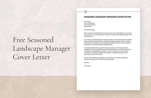 Seasoned Landscape Manager Cover Letter Seasoned Landscape Manager Cover Letter