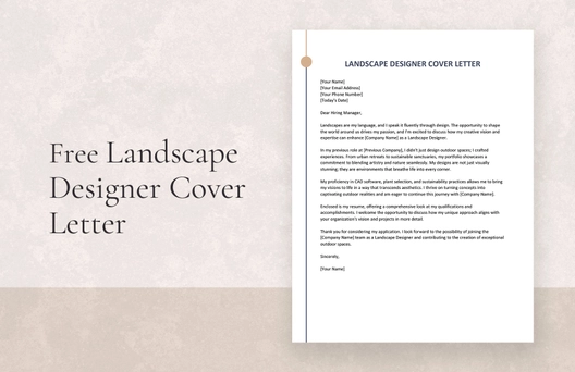 Landscape Designer Cover Letter