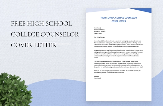 High School College Counselor Cover Letter