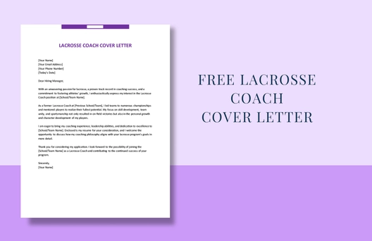 Lacrosse Coach Cover Letter Lacrosse Coach Cover Letter