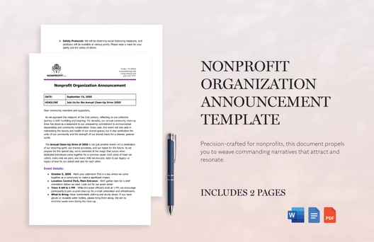 Nonprofit Organization Announcement Template