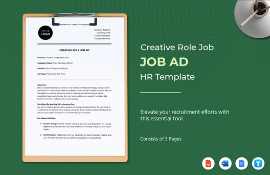 Creative Role Job Ad HR Template