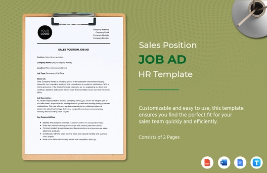 Sales Position Job Ad HR Template