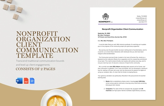 Nonprofit Organization Client Communication Template Nonprofit Organization Client Communication Template