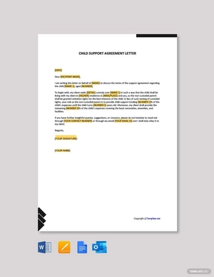 Child Support Agreement Letter