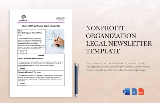 Nonprofit Organization Legal Newsletter Template