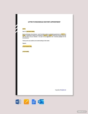 Letter to Reschedule Doctor's Appointment