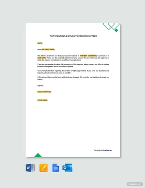 Outstanding Payment Reminder Letter
