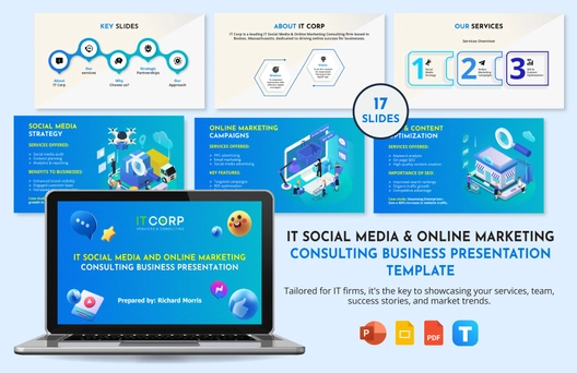 IT Social Media & Online Marketing Consulting Business Presentation Template