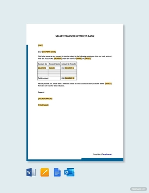 Salary Transfer Letter to Bank