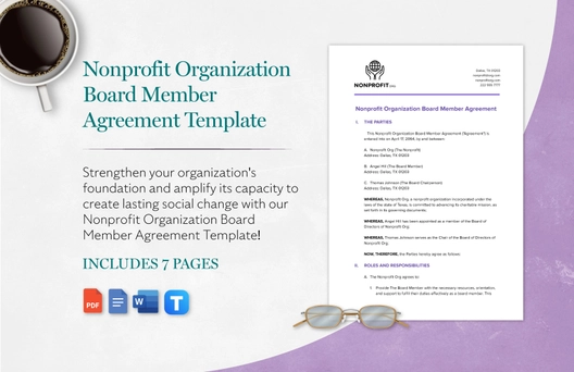 Nonprofit Organization Board Member Agreement Template