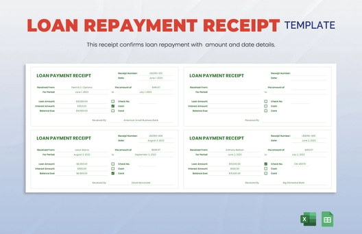 Loan Repayment Receipt Template