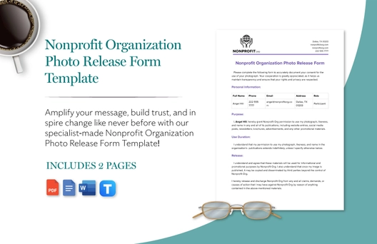 Nonprofit Organization Photo Release Form Template