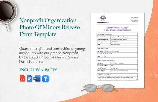 Nonprofit Organization Photo Of Minors Release Form Template