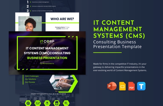 IT Content Management Systems (CMS) Consulting Business Presentation Template