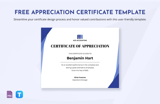 Appreciation Certificate Template