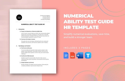 Numerical Ability Test Guide HR Template