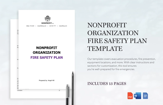 Nonprofit Organization Fire Safety Plan Template