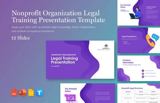 Nonprofit Organization Legal Training Presentation Template