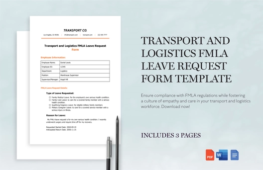 Transport and Logistics FMLA Leave Request Form Template