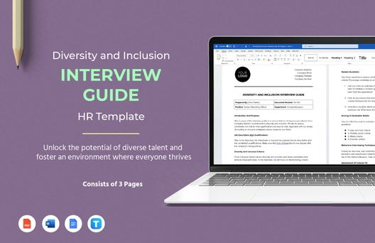 Diversity And Inclusion Interview Guide HR Template