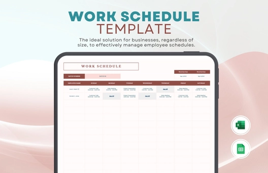 Work Schedule Template Work Schedule Template
